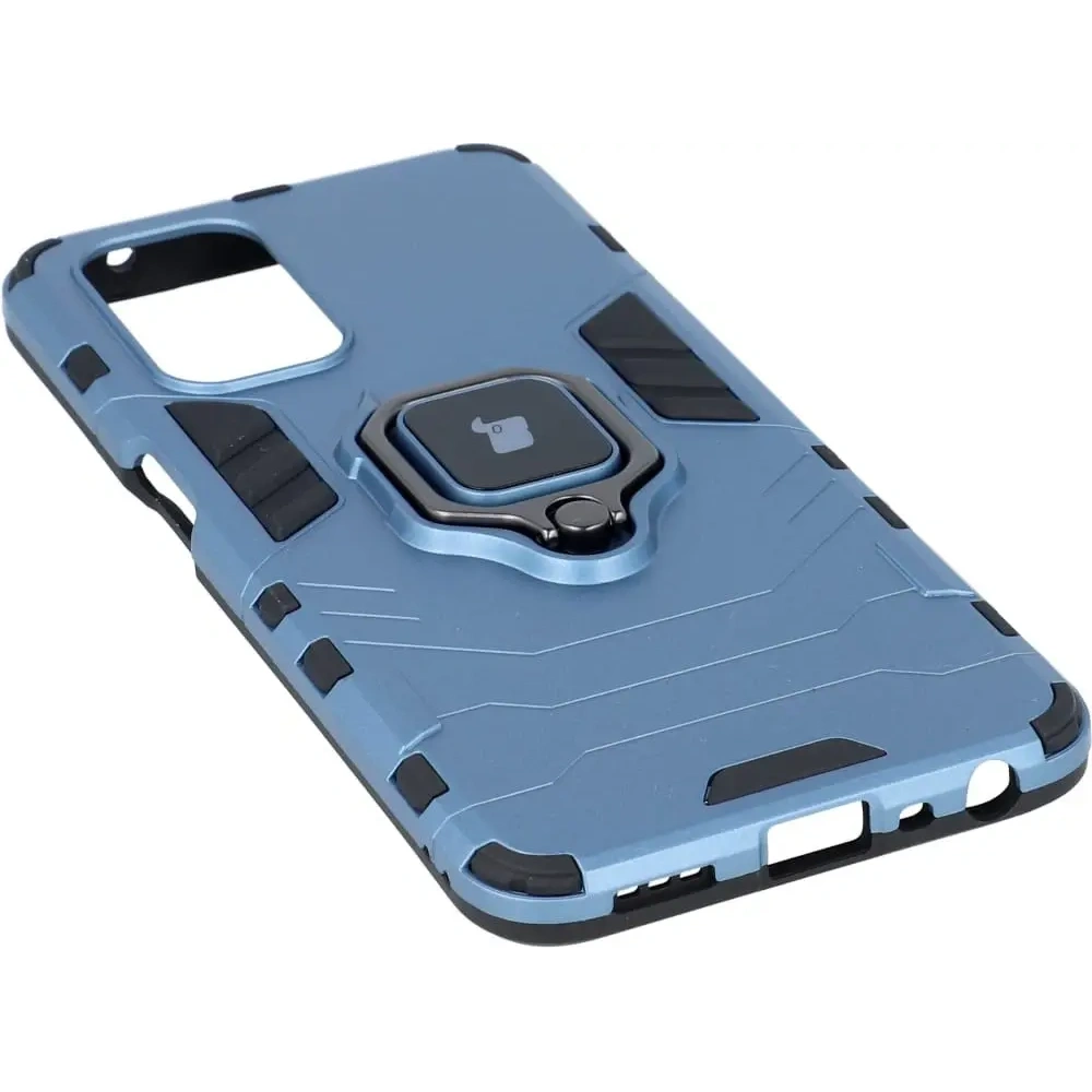 Etui Bizon Case Armor Ring do Oppo A54 5G / A93 5G / A74 5G / OnePlus Nord N200 5G niebieskie