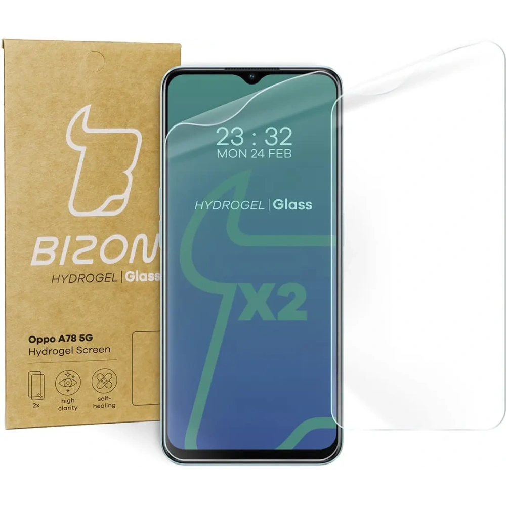 Folia hydrożelowa na ekran Bizon Glass Hydrogel do Oppo A78 5G [2 PACK]