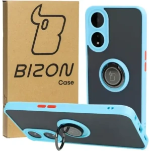 Kup Pouzdro s prstenem na prst Bizon Case Hybrid Ring pro Oppo A78 5G kouřové s jasně modrým rámečkem - BIZ595 - {ean13} - Sklep Home Screen