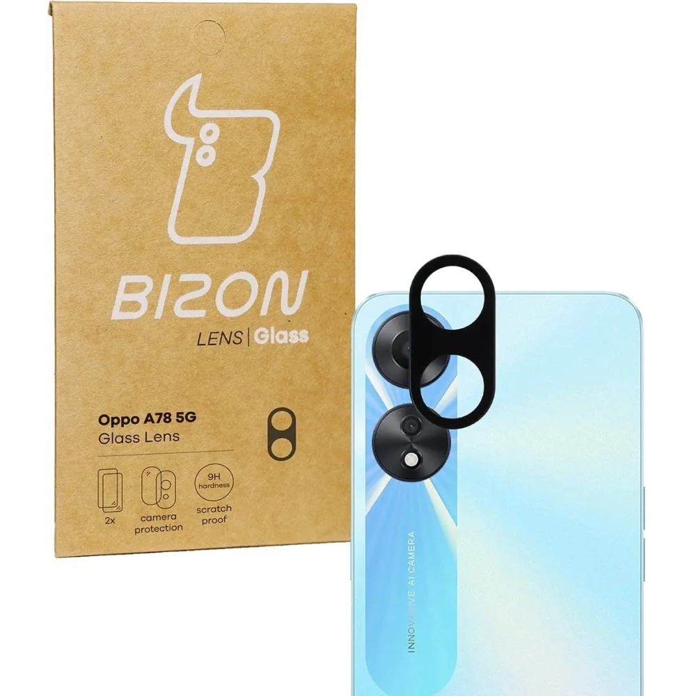 Szkło na aparat Bizon Glass Lens do Oppo A78 [2 PACK]