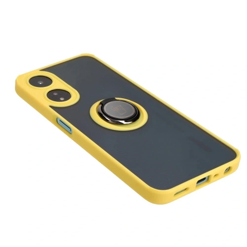 Buy Bizon Case Hybrid Ring Oppo A78 5G smoky with a yellow frame - BIZ597 - {ean13} - Home Screen Store Europe