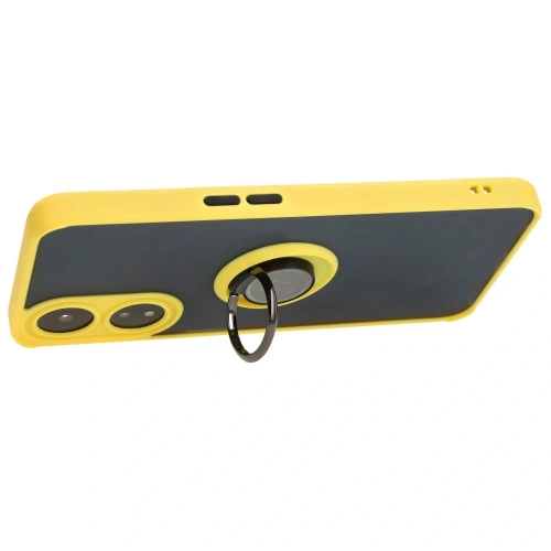 Buy Bizon Case Hybrid Ring Oppo A78 5G smoky with a yellow frame - BIZ597 - {ean13} - Home Screen Store Europe