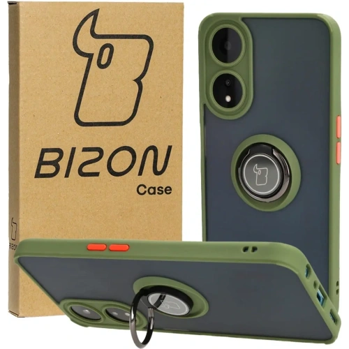 Buy Bizon Case Hybrid Ring Oppo A78 5G smoky with a green frame - BIZ598 - {ean13} - Home Screen Store Europe