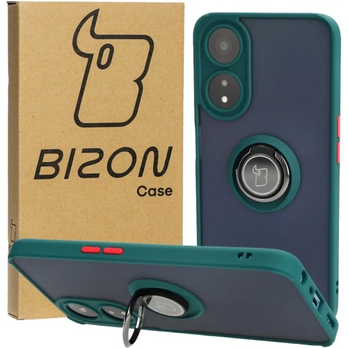 Buy Bizon Case Hybrid Ring Oppo A78 5G smoky with a dark green frame - BIZ599 - {ean13} - Home Screen Store Europe