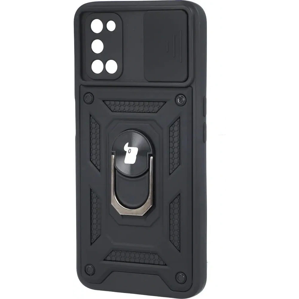 Etui Bizon Case CamShield Ring do Oppo A52/ A72/ A92 czarne