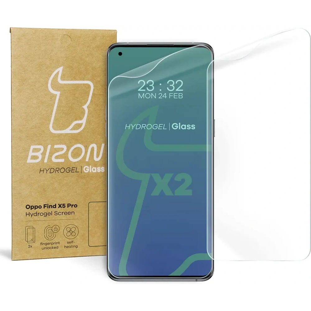 Folia hydrożelowa na ekran Bizon Glass Hydrogel Oppo Find X5 Pro [2 PACK]