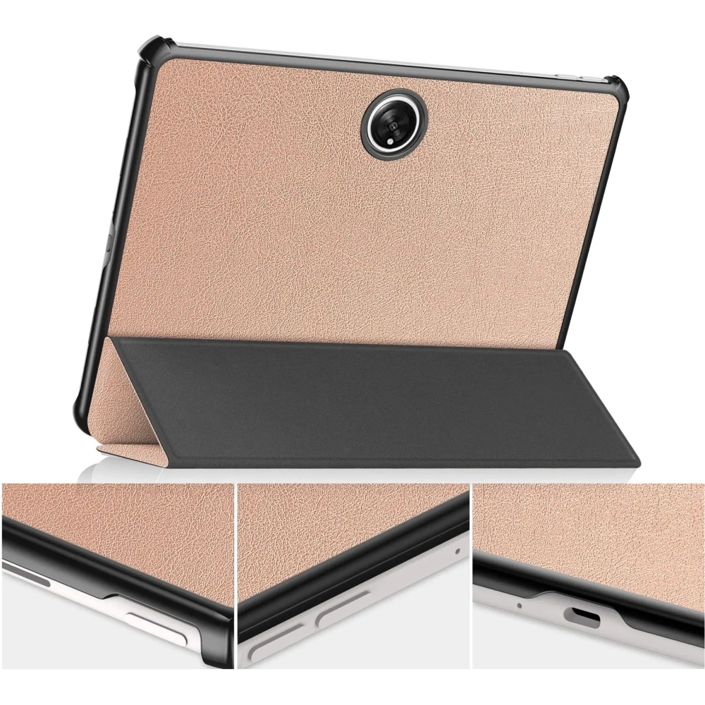 Etui Bizon Case Tab Croc do Oppo Pad 2 / OnePlus Pad różowozłote