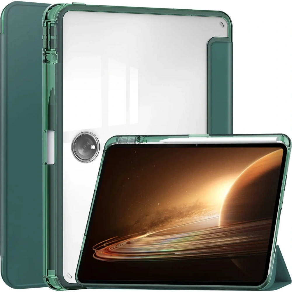 Etui Bizon Case Tab Clear Satin do Oppo Pad 2 / OnePlus Pad ciemnozielone