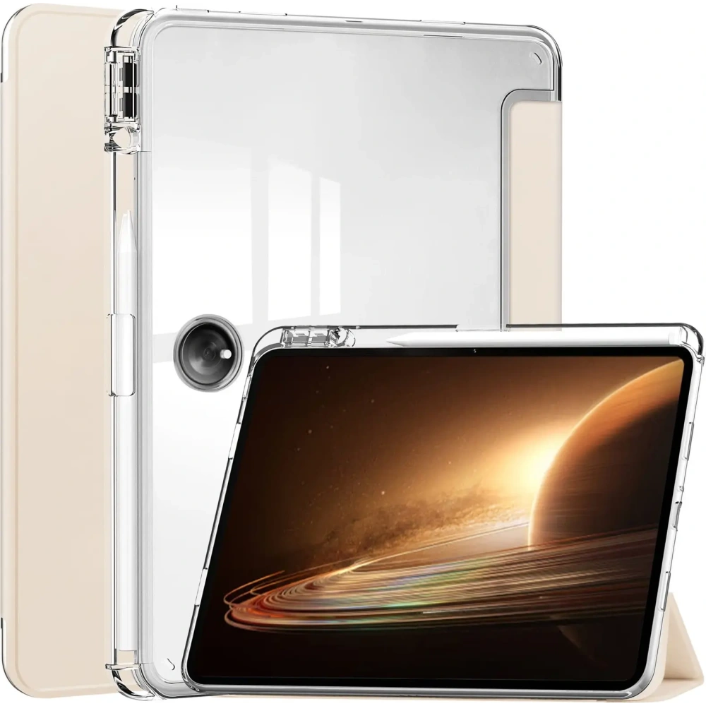 Etui Bizon Case Tab Clear Satin do Oppo Pad 2 / OnePlus Pad beżowe