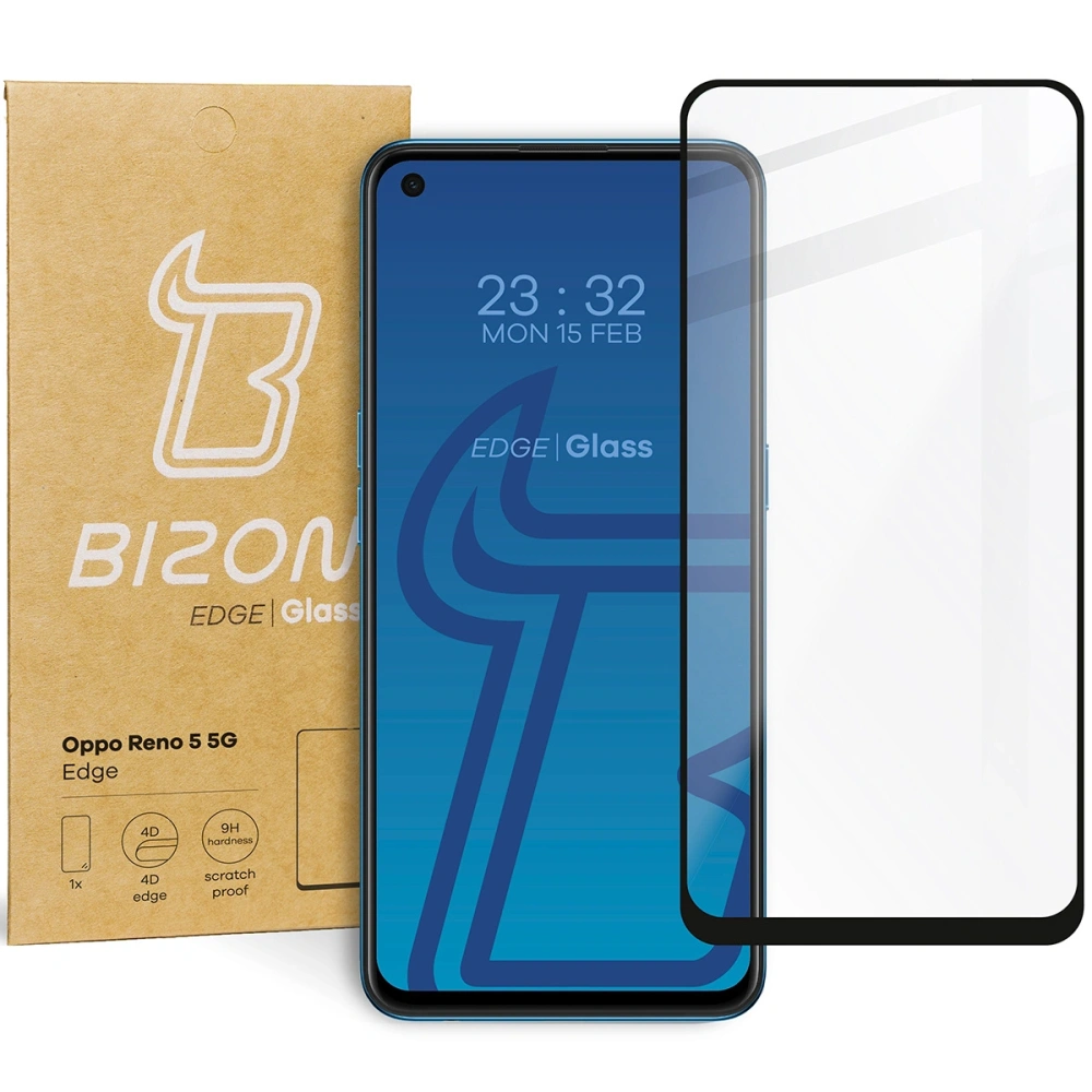 Szkło hartowane Bizon Glass Edge do Oppo Reno 5 5G czarne