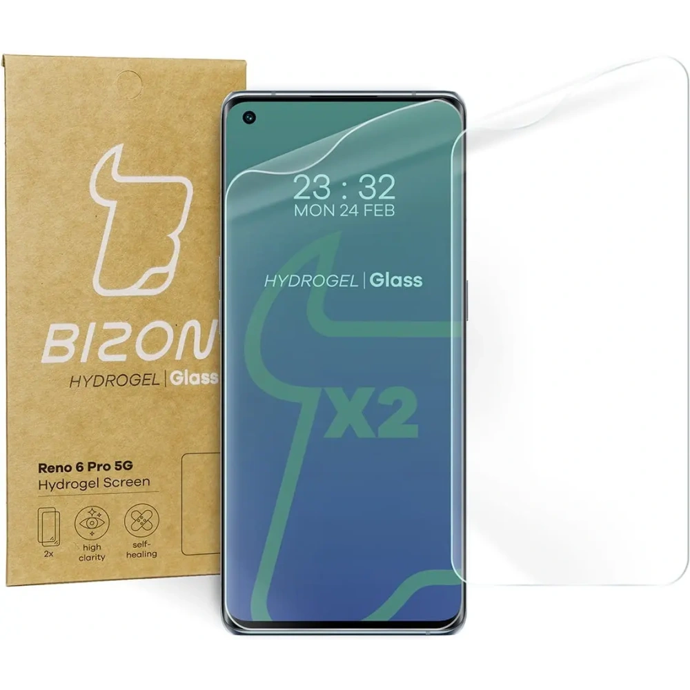 Folia hydrożelowa na ekran Bizon Glass Hydrogel Reno 6 Pro 5G [2 PACK]