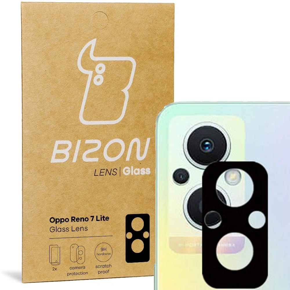Szkło na aparat Bizon Glass Lens do Oppo Reno 7 Lite [2 PACK]
