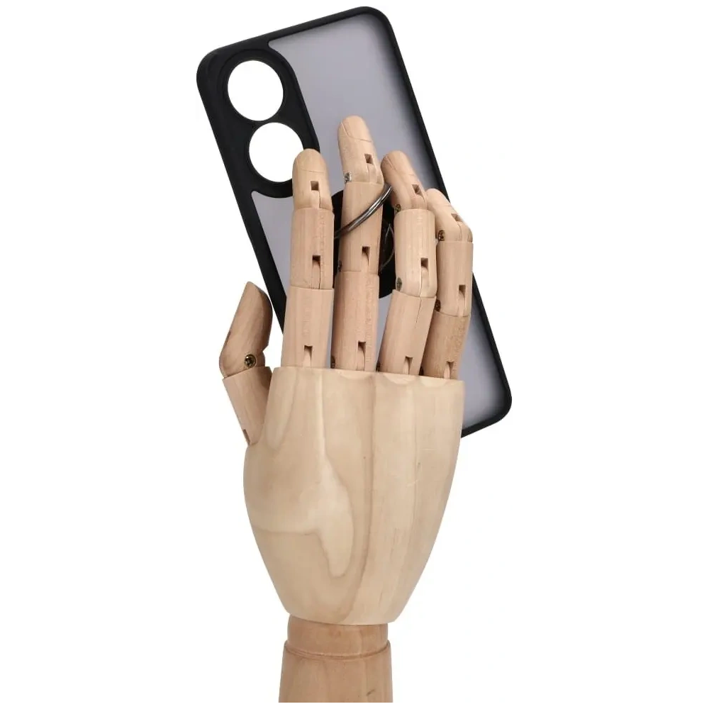 Etui z uchwytem na palec Bizon Case Hybrid Ring do Oppo Reno8 T przydymione z czarną ramką