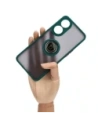 Kup Bizon Caz Hibrid Ring Oppo Reno8 T fumuriu cu un cadru verde închis - BIZ667 - {ean13} - Sklep Home Screen