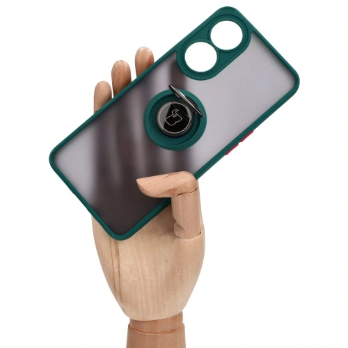 Kup Bizon Case Hybrid Ring Oppo Reno8 T rauchig mit einem dunkelgrünen Rahmen - BIZ667 - {ean13} - Sklep Home Screen