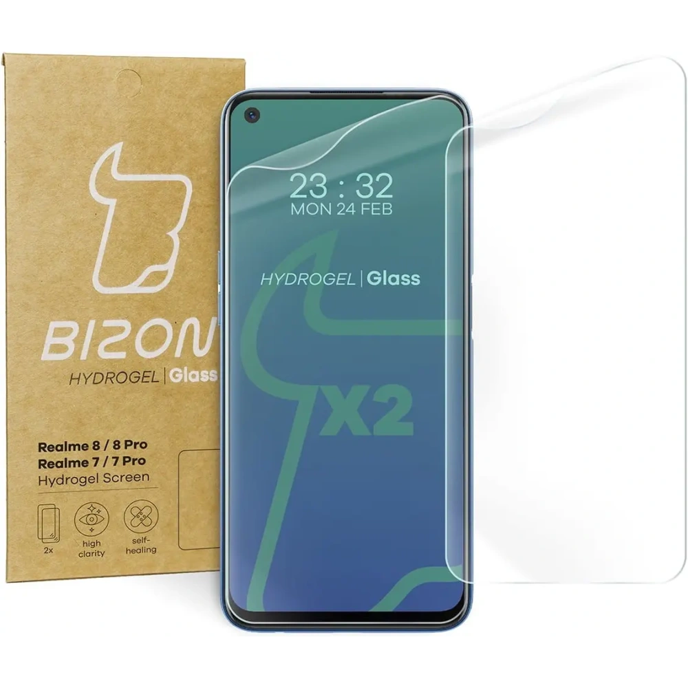 Folia hydrożelowa na ekran Bizon Glass Hydrogel Realme 7 / 7 Pro / 8 / Pro [2 PACK]