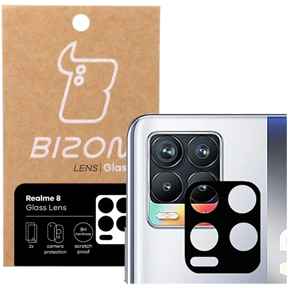 Szkło na aparat Bizon Glass Lens do Realme 8 [2 PACK]