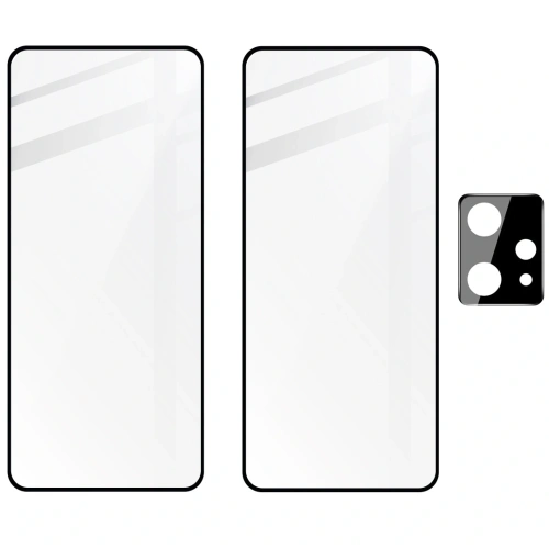 Kup Bizon Glass Edge gehärtetes Glas - [2 PACK] + Linsenschutz für Realme 9 4G / Realme 9 Pro+ schwarz - BIZ697 - {ean13} - Sklep Home Screen
