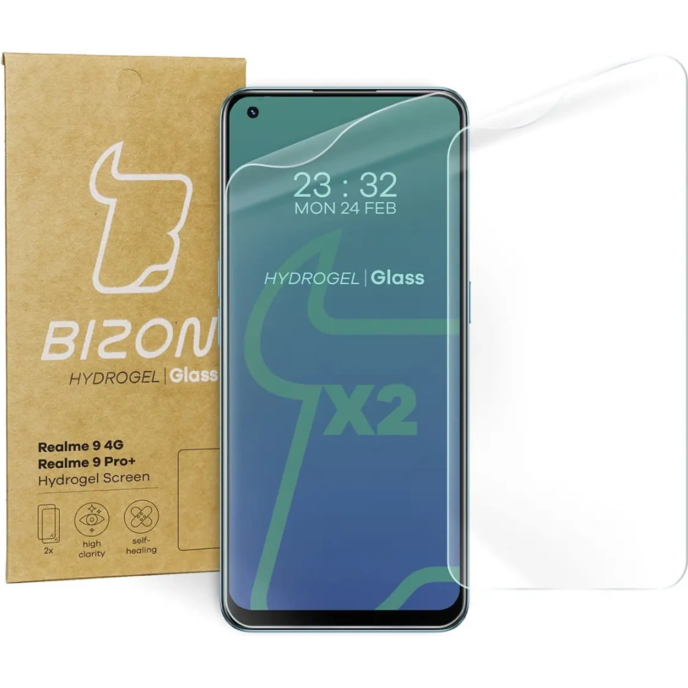 Folia hydrożelowa na ekran Bizon Glass Hydrogel Realme 9 4G / Realme 9 Pro+ [2 PACK]