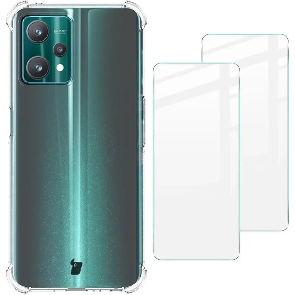 Etui + 2x szkło na ekran Bizon Case Clear Pack do Realme 9 Pro przezroczyste