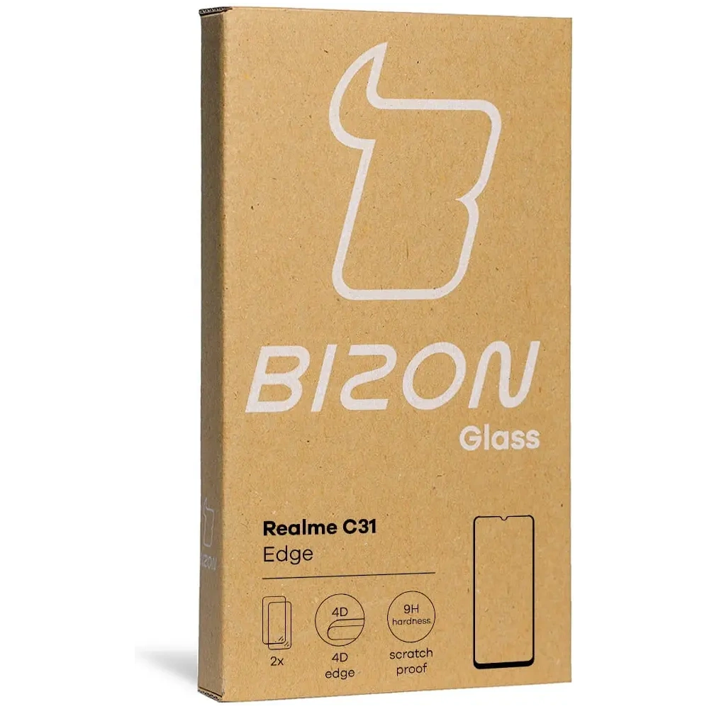 Szkło hartowane Bizon Glass Edge - [2 PACK] + ochrona na obiektyw Realme C31