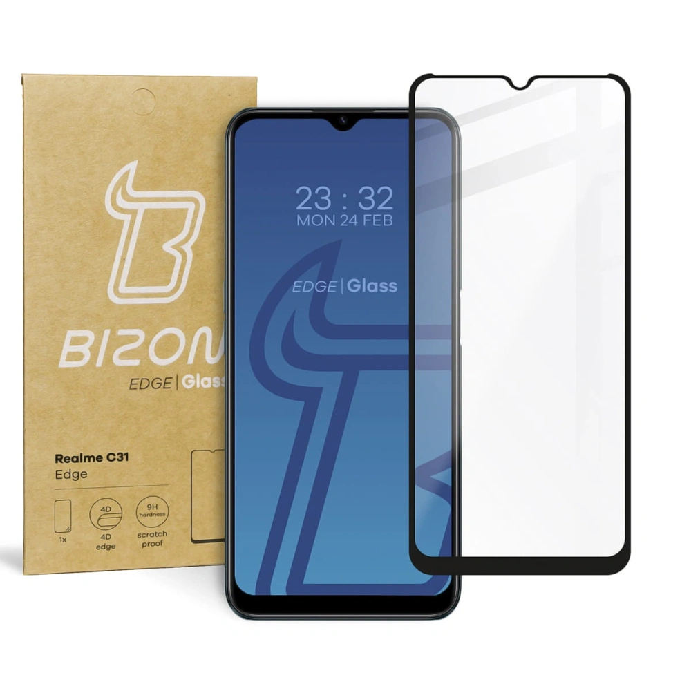 Szkło hartowane Bizon Glass Edge do Realme C31 czarne
