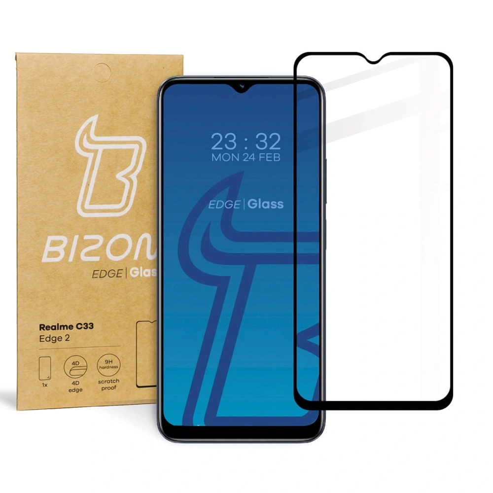 Szkło hartowane Bizon Glass Edge 2 do Realme C33 czarne