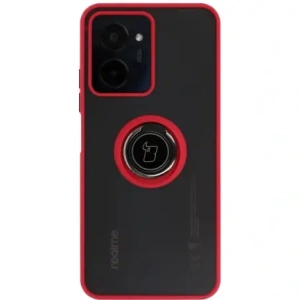 Kup Etui z uchwytem na palec Bizon Case Hybrid Ring do Realme C33 / C30 / Narzo 50i Prime przydymione z czerwoną ramką - BIZ726 - {ean13} - Sklep Home Screen
