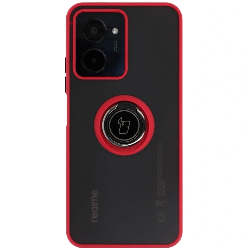 Kup Bizon Case Hybrid Ring Realme C33 / C30 / Narzo 50i Prime rauchig mit rotem Rahmen - BIZ726 - {ean13} - Sklep Home Screen