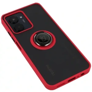 Kup Etui z uchwytem na palec Bizon Case Hybrid Ring do Realme C33 / C30 / Narzo 50i Prime przydymione z czerwoną ramką - BIZ726 - {ean13} - Sklep Home Screen