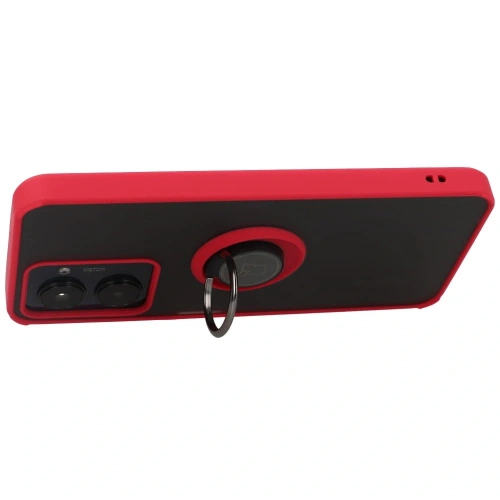 Kup Bizon Case Hybrid Ring Realme C33 / C30 / Narzo 50i Prime fumuriu cu un cadru roșu - BIZ726 - {ean13} - Sklep Home Screen