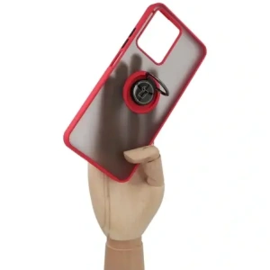 Kup Etui z uchwytem na palec Bizon Case Hybrid Ring do Realme C33 / C30 / Narzo 50i Prime przydymione z czerwoną ramką - BIZ726 - {ean13} - Sklep Home Screen