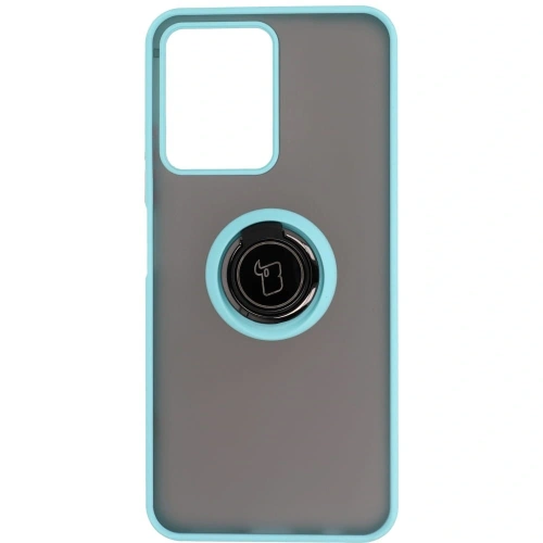 Kup Etui z uchwytem na palec Bizon Case Hybrid Ring do Realme C33 / C30 / Narzo 50i Prime przydymione z jasnoniebieską ramką - BIZ727 - {ean13} - Sklep Home Screen