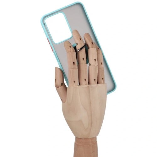 Kup Etui z uchwytem na palec Bizon Case Hybrid Ring do Realme C33 / C30 / Narzo 50i Prime przydymione z jasnoniebieską ramką - BIZ727 - {ean13} - Sklep Home Screen