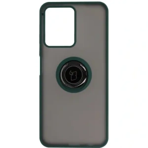 Kup Etui z uchwytem na palec Bizon Case Hybrid Ring do Realme C33 / C30 / Narzo 50i Prime przydymione z ciemnozieloną ramką - BIZ728 - {ean13} - Sklep Home Screen
