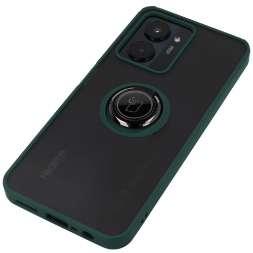 Kup Bizon Case Hybrid Ring Realme C33 / C30 / Narzo 50i Prime fumuriu cu un cadru verde închis. - BIZ728 - {ean13} - Sklep Home Screen
