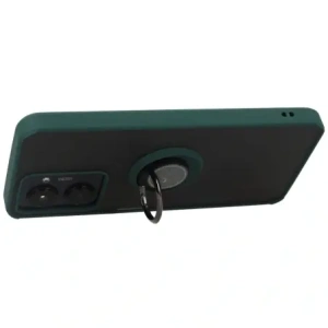 Kup Etui z uchwytem na palec Bizon Case Hybrid Ring do Realme C33 / C30 / Narzo 50i Prime przydymione z ciemnozieloną ramką - BIZ728 - {ean13} - Sklep Home Screen