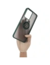 Kup Pouzdro s úchopem na prst Bizon Case Hybrid Ring pro Realme C33 / C30 / Narzo 50i Prime kouřové s tmavě zeleným rámem. - BIZ728 - {ean13} - Sklep Home Screen