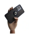 Etui z uchwytem na palec Bizon Case Hybrid Ring do Realme C33 / C30 / Narzo 50i Prime przydymione z granatową ramką
