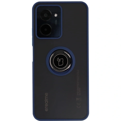 Kup Bizon Case Hybrid Ring Realme C33 / C30 / Narzo 50i Prime fumuriu cu un cadru albastru marin. - BIZ729 - {ean13} - Sklep Home Screen