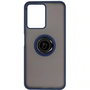 Kup Etui z uchwytem na palec Bizon Case Hybrid Ring do Realme C33 / C30 / Narzo 50i Prime przydymione z granatową ramką - BIZ729 - {ean13} - Sklep Home Screen