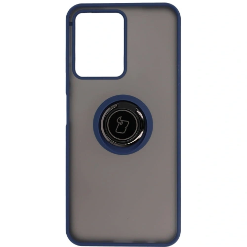 Kup Etui s držákem na prst Bizon Case Hybrid Ring pro Realme C33 / C30 / Narzo 50i Prime kouřové s modrým rámečkem - BIZ729 - {ean13} - Sklep Home Screen
