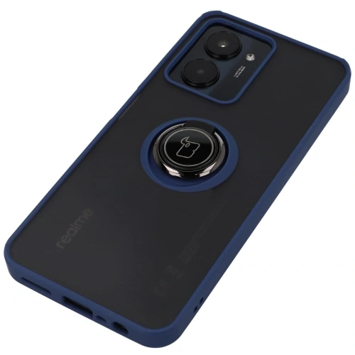 Kup Etui s držákem na prst Bizon Case Hybrid Ring pro Realme C33 / C30 / Narzo 50i Prime kouřové s modrým rámečkem - BIZ729 - {ean13} - Sklep Home Screen