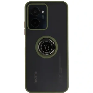 Kup Etui z uchwytem na palec Bizon Case Hybrid Ring do Realme C33 / C30 / Narzo 50i Prime przydymione z zieloną ramką - BIZ730 - {ean13} - Sklep Home Screen