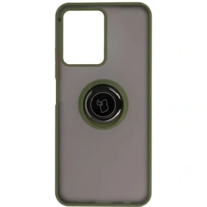 Kup Etui z uchwytem na palec Bizon Case Hybrid Ring do Realme C33 / C30 / Narzo 50i Prime przydymione z zieloną ramką - BIZ730 - {ean13} - Sklep Home Screen