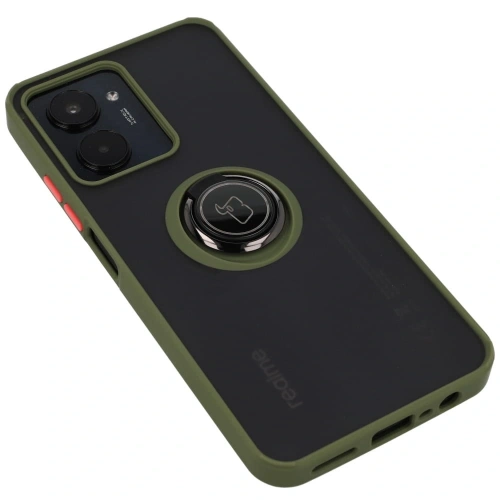 Kup Etui z uchwytem na palec Bizon Case Hybrid Ring do Realme C33 / C30 / Narzo 50i Prime przydymione z zieloną ramką - BIZ730 - {ean13} - Sklep Home Screen