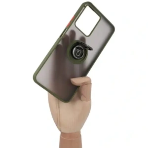 Kup Etui z uchwytem na palec Bizon Case Hybrid Ring do Realme C33 / C30 / Narzo 50i Prime przydymione z zieloną ramką - BIZ730 - {ean13} - Sklep Home Screen