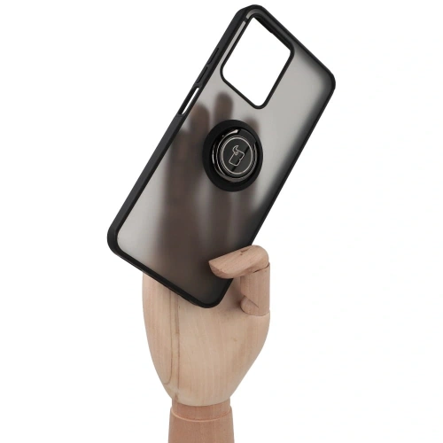Kup Etui s úchytem na prst Bizon Case Hybrid Ring pro Realme C33 / C30 / Narzo 50i Prime kouřové s černým rámečkem - BIZ731 - {ean13} - Sklep Home Screen