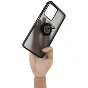Kup Etui z uchwytem na palec Bizon Case Hybrid Ring do Realme C33 / C30 / Narzo 50i Prime przydymione z czarną ramką - BIZ731 - {ean13} - Sklep Home Screen