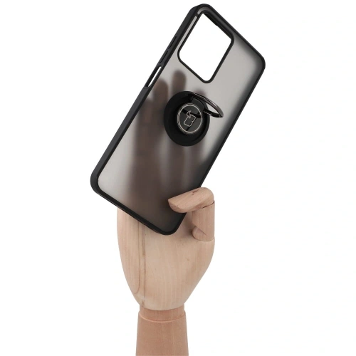 Kup Etui s úchytem na prst Bizon Case Hybrid Ring pro Realme C33 / C30 / Narzo 50i Prime kouřové s černým rámečkem - BIZ731 - {ean13} - Sklep Home Screen